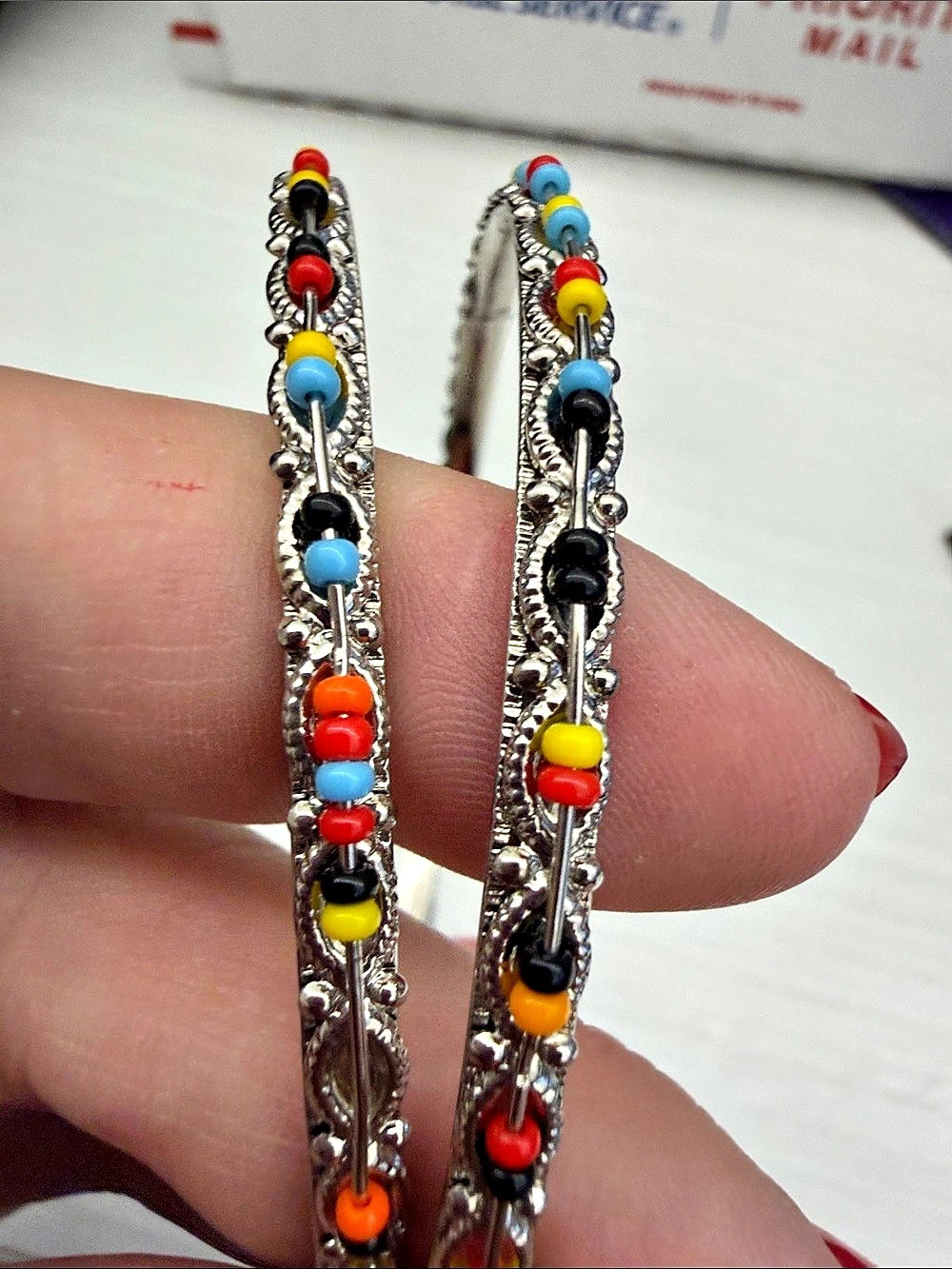Colorful Beaded Silver-Tone Bracelet Set - Picture 3 of 6